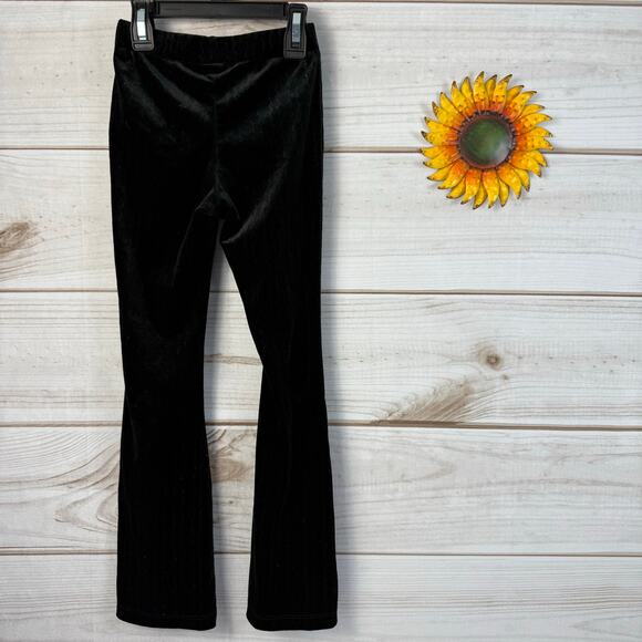 Zara Kids Velvet Split Flare Pants Black Size 7 - Picture 2 of 4